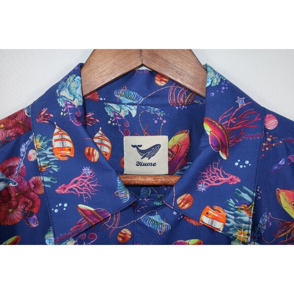 Yiume Button Down Shirt Tropical Ocean Life Sea Fish Marine Life Size XL NWOT - Picture 7 of 9